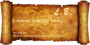 Laskay Boglárka névjegykártya