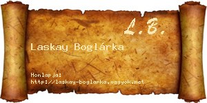 Laskay Boglárka névjegykártya